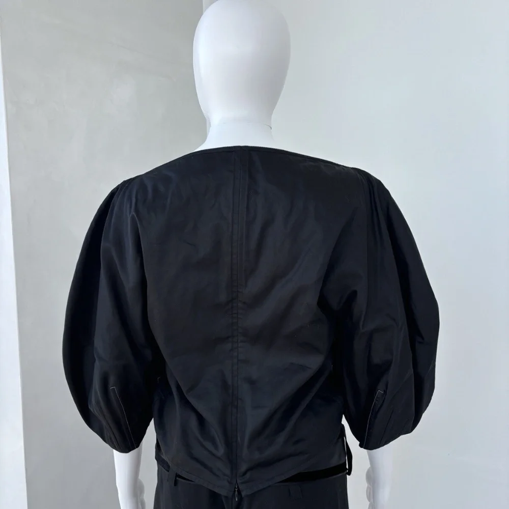 Runway 2016 Céline by Phoebe Philo Balloon Sleeve Black Blouse With Zipper - Picture 2 of 5